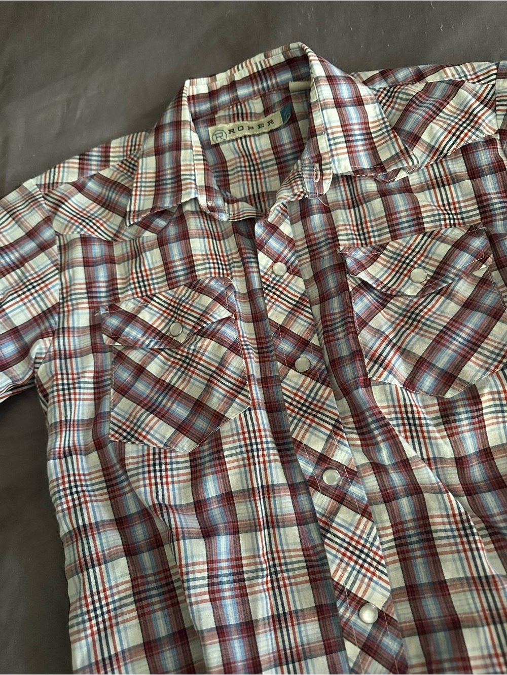 Roper Boy’s Red Plaid Western Button-Up Shirt